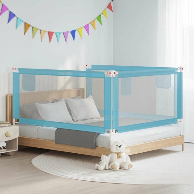 Bedhekje peuter 180x25 cm stof blauw 1