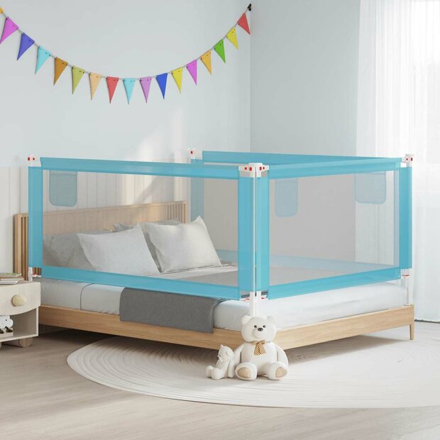 Bedhekje peuter 190x25 cm stof blauw 1