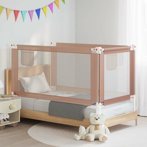 Bedhekje peuter 160x25 cm stof taupe 1