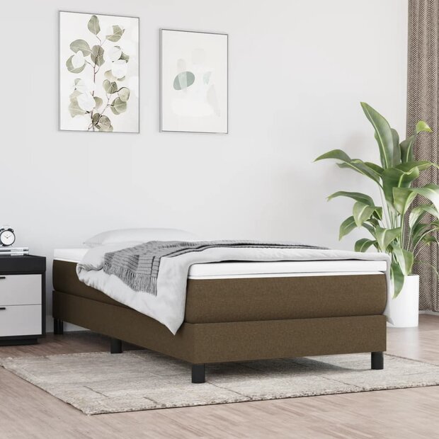 Boxspring bed 90x200 cm stof donkerbruin 1