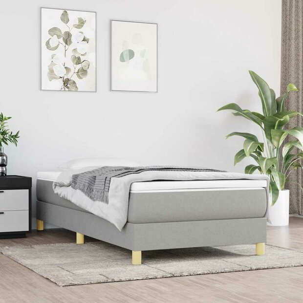 Boxspring bed 80x200 cm stof lichtgrijs 1