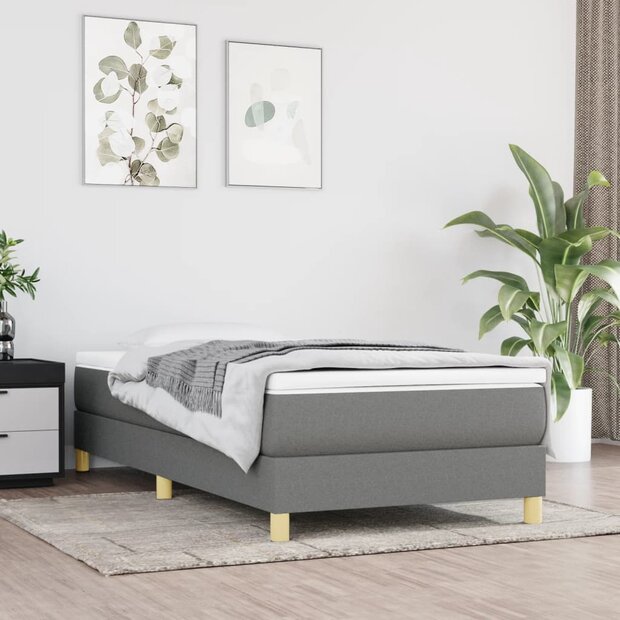 Boxspring bed 90x190 cm stof donkergrijs 1