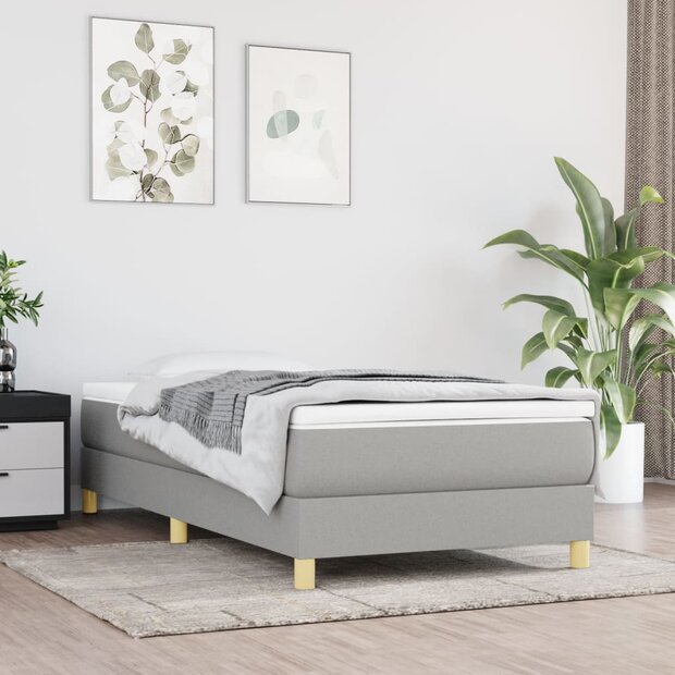 Boxspring bed 90x200 cm stof lichtgrijs 1