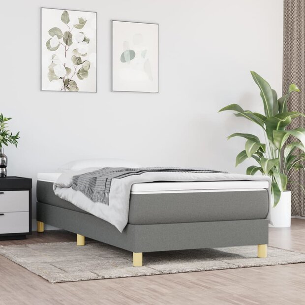Boxspring bed 90x200 cm stof donkergrijs 1