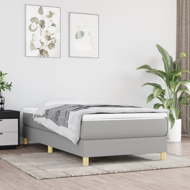 Boxspring bed 100x200 cm stof lichtgrijs 1