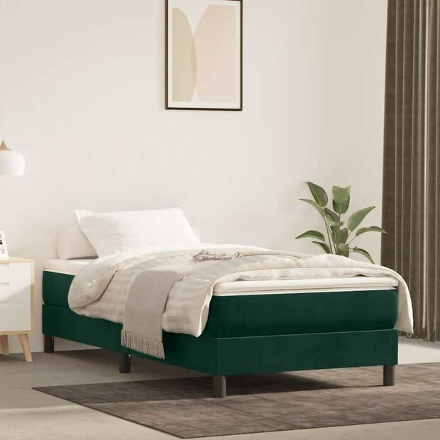 Boxspring bed 80x200 cm fluweel donkergroen 1