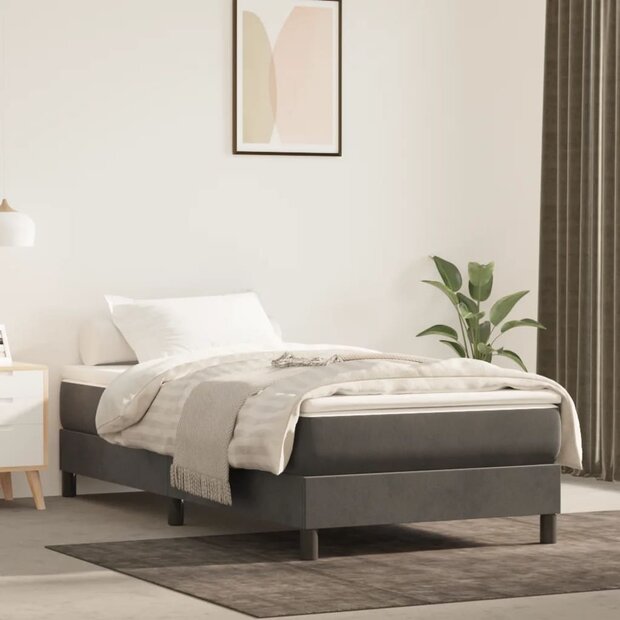 Boxspring bed 90x190 cm fluweel donkergrijs 1