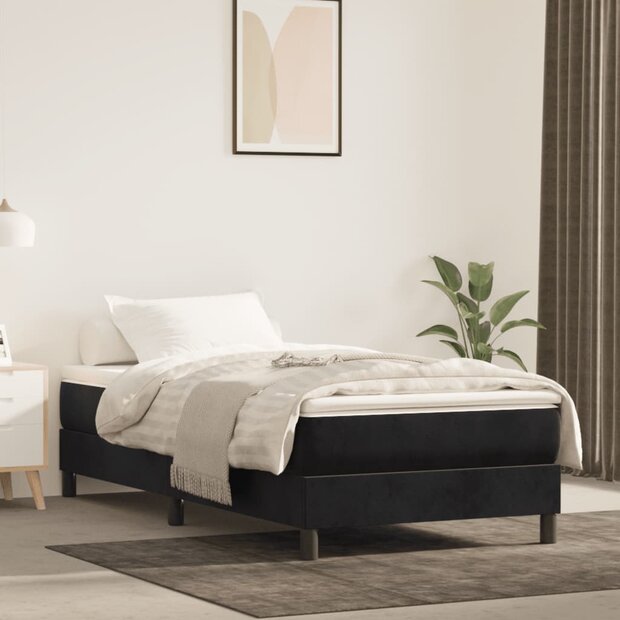 Boxspring bed fluweel zwart 90x190 cm 1