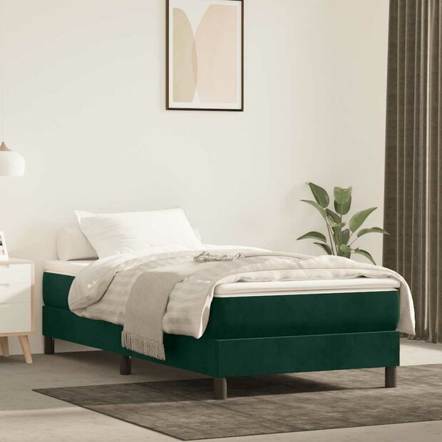 Boxspring bed 90x190 cm fluweel donkergroen 1