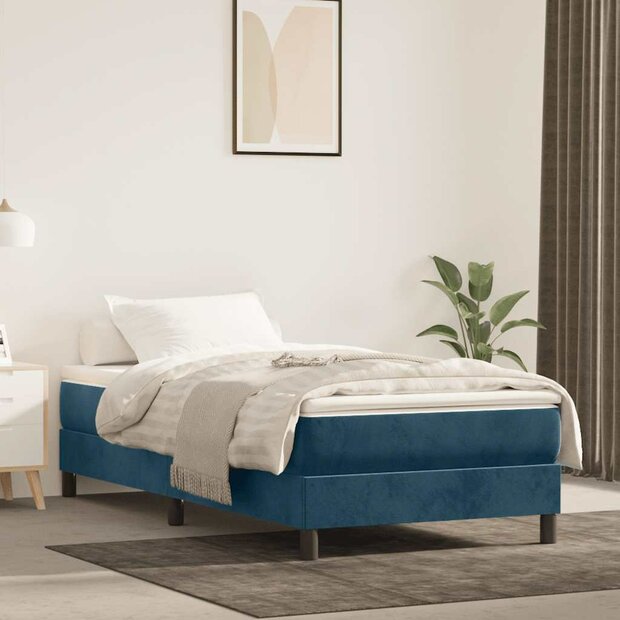 Boxspring bed 90x190 cm fluweel donkerblauw 1