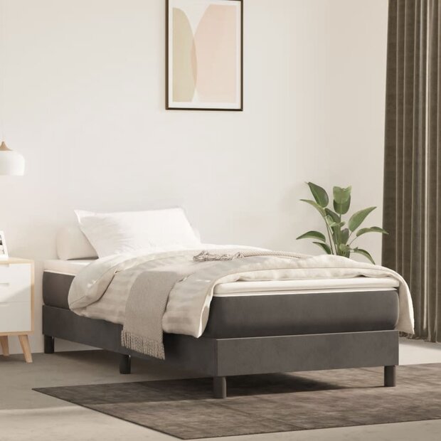 Boxspring bed 90x200 cm fluweel donkergrijs 1