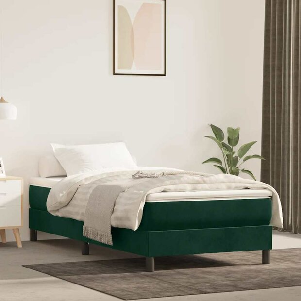 Boxspring bed 90x200 cm fluweel donkergroen 1