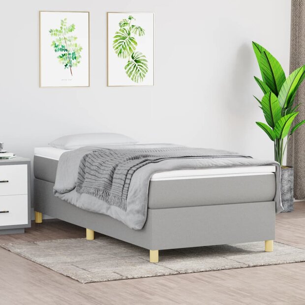 Boxspring bed 90x190 cm stof lichtgrijs 1