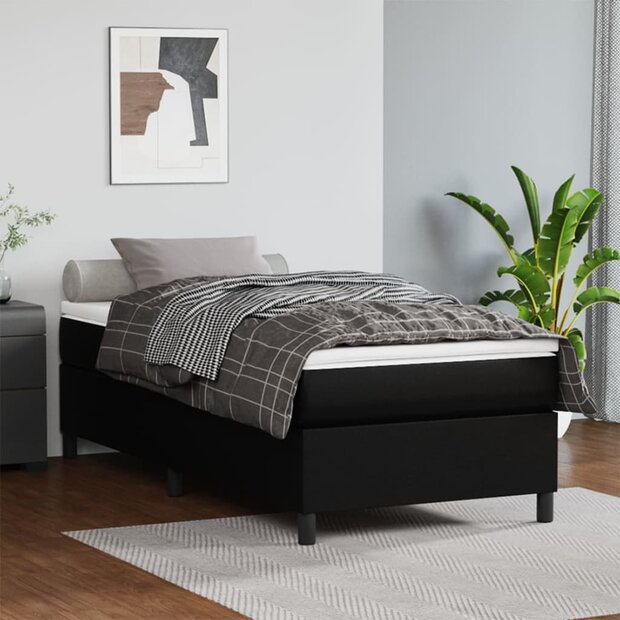 Boxspring bed kunstleer zwart 80x200 cm 1