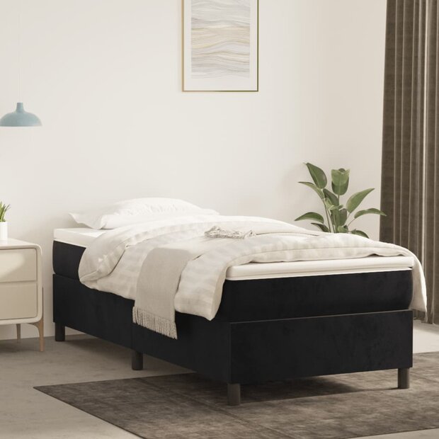 Boxspring bed fluweel zwart 90x190 cm 1