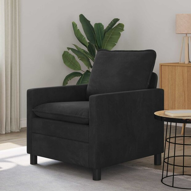 Bank Zwart 76 x 81 x 87,5 cm Fluweel 1