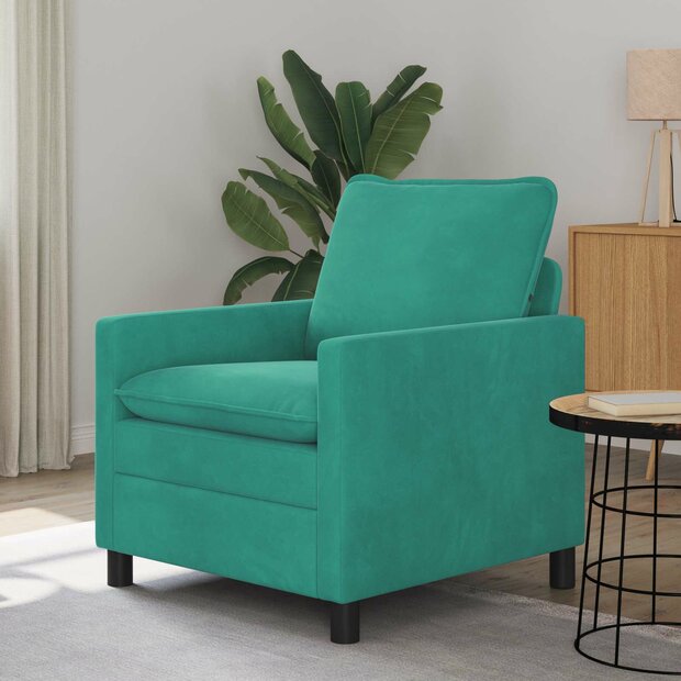 Bank Turquoise 76 x 81 x 87,5 cm Fluweel 1