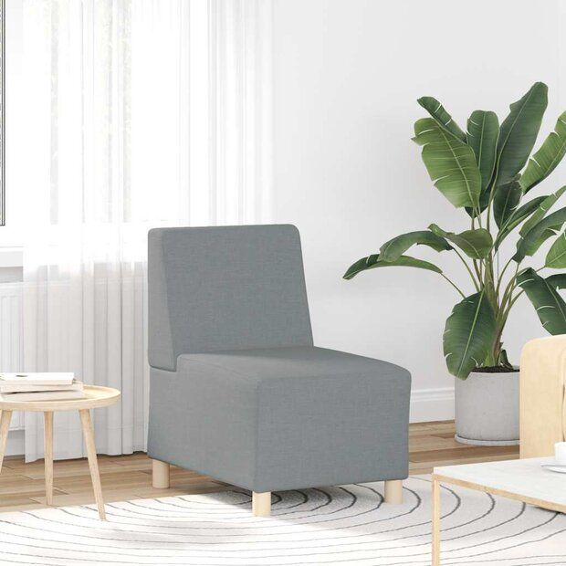Modulaire bank zonder armleuningen lichtgrijs 55 cm stof 1