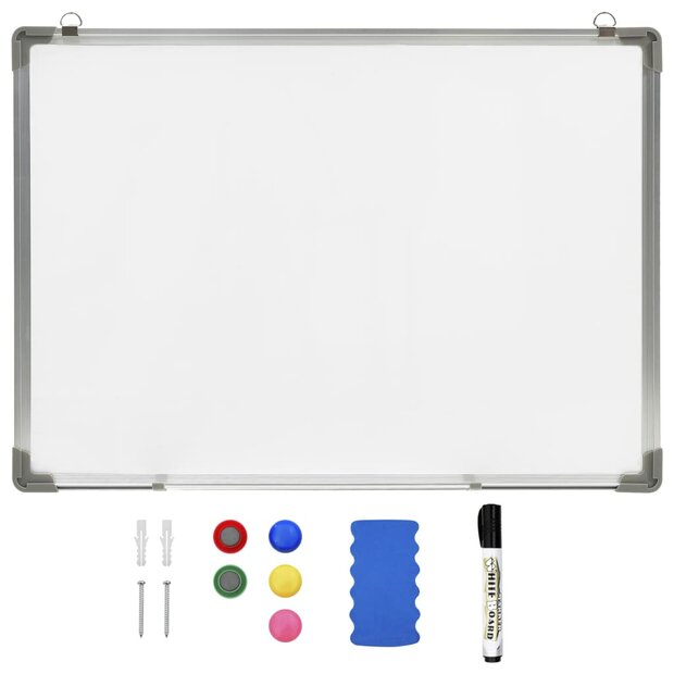 Whiteboard magnetisch 70x50 cm staal wit 1