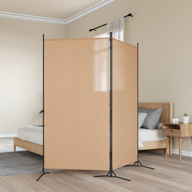 2-Panelen Kamerscherm Beige 175 x 180 cm Stof 1