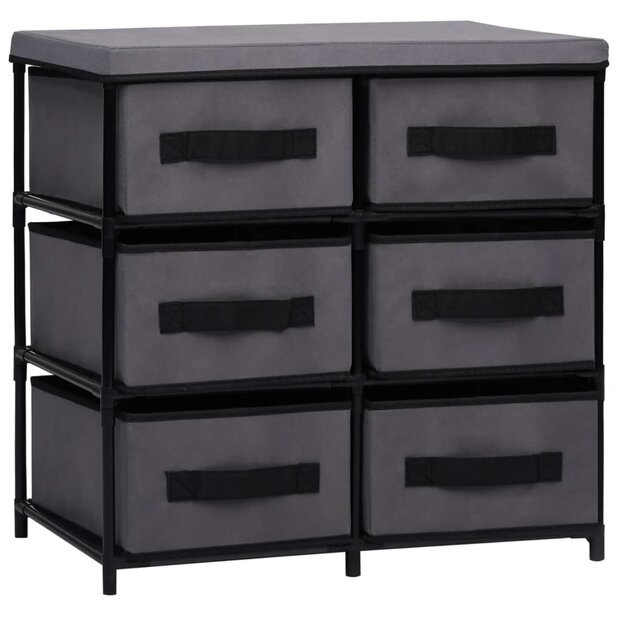 Opbergkast met 6 lades 55x29x55 cm staal grijs 1