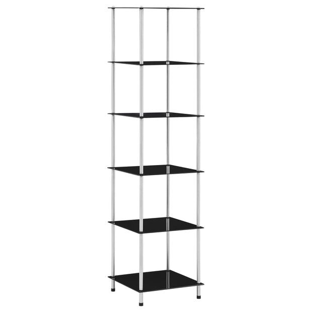 Kastje 6-laags 40x40x160 cm gehard glas zwart 1
