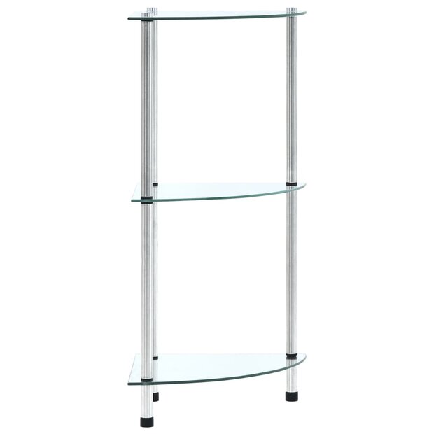 Kastje 3-laags 30x30x67 cm gehard glas transparant 1