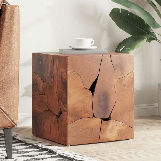 Kruk 40x40x45 cm massief teakhout bruin 1