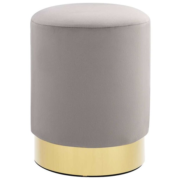 Kruk fluweel 28 x 36 cm lichtgrijs en goudkleurig 1