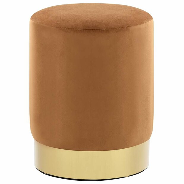 Kruk fluweel 28 x 36 cm bruin en goudkleurig 1