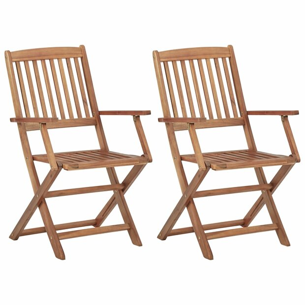 Tuinstoelen 2 st inklapbaar massief acaciahout 1
