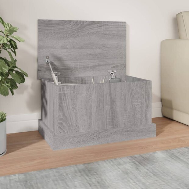 Opbergbox 50x30x28 cm bewerkt hout grijs sonoma eikenkleurig 1