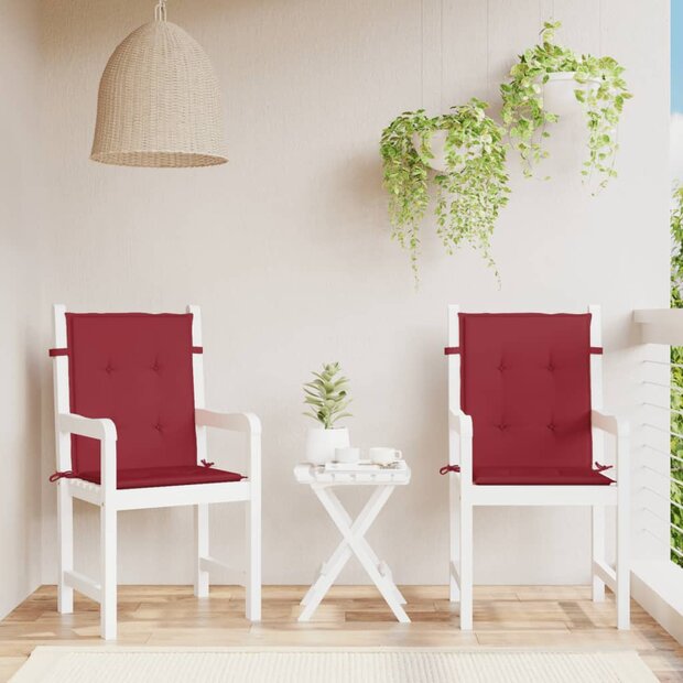 Tuinstoelkussens 2 st 100x50x3 cm oxford stof wijnrood 1