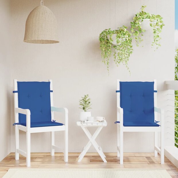 Tuinstoelkussens 2 st 100x50x3 cm oxford stof koningsblauw 1