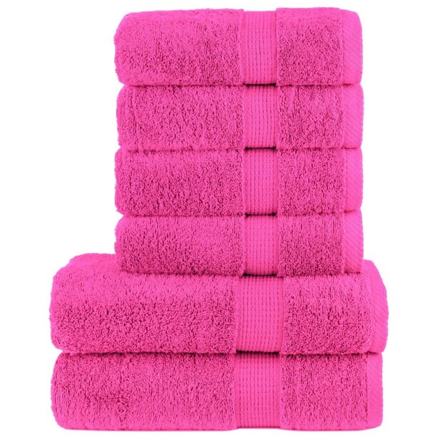 6-delige Handdoekenset SOLUND 600 g/m&sup2; roze 1