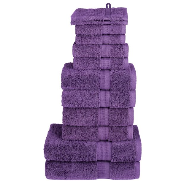 12-delige Handdoekenset SOLUND 600 g/m&sup2; paars 1