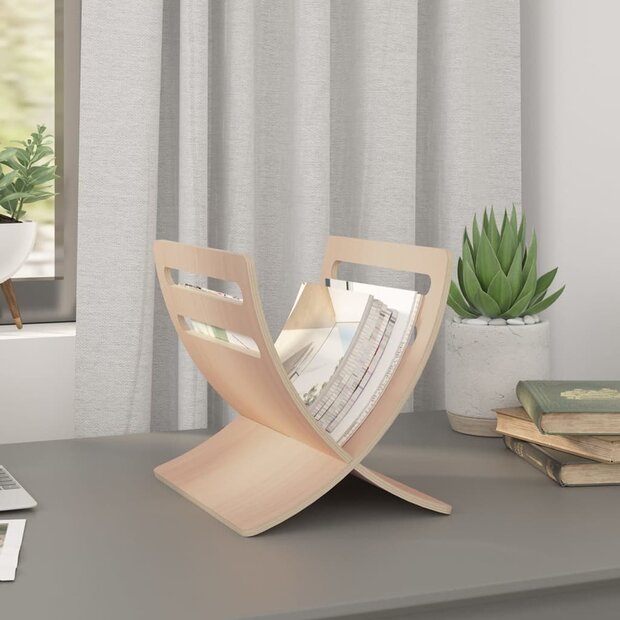 Tijdschriftenrek vloermodel hout naturel  1