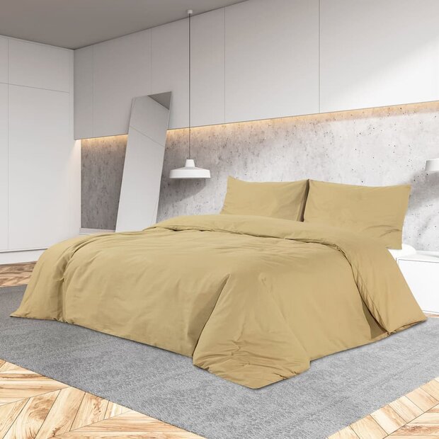 Dekbedovertrekset lichtgewicht 200x220 cm microvezel taupe 1