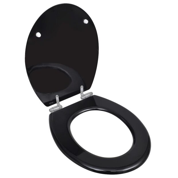 Toiletbril soft-close simpel ontwerp MDF zwart 1