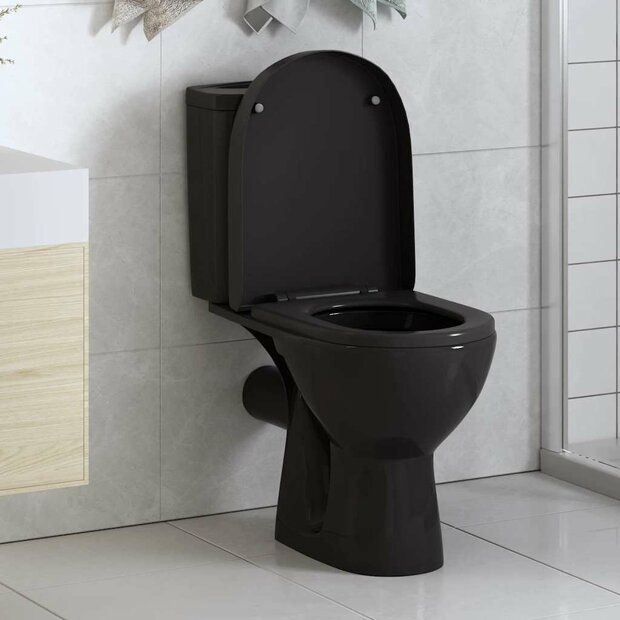 Toiletbril soft-close met quick-release ontwerp zwart 1