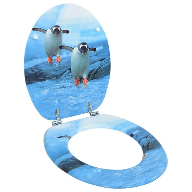 Toiletbril met deksel pingu&iuml;n MDF 1