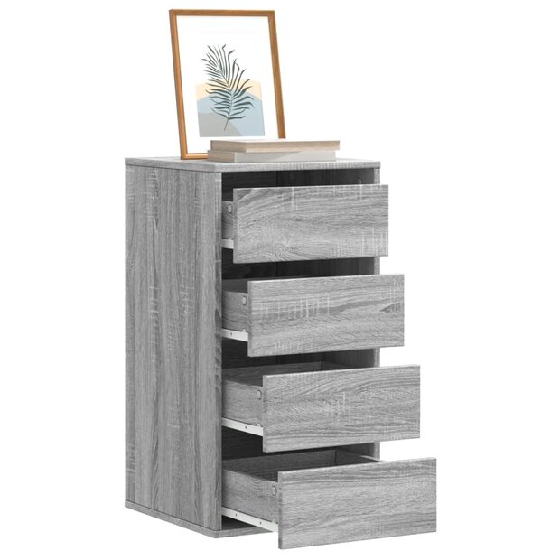 Ladekast 40x41x76 cm bewerkt hout grijs sonoma eikenkleurig 1
