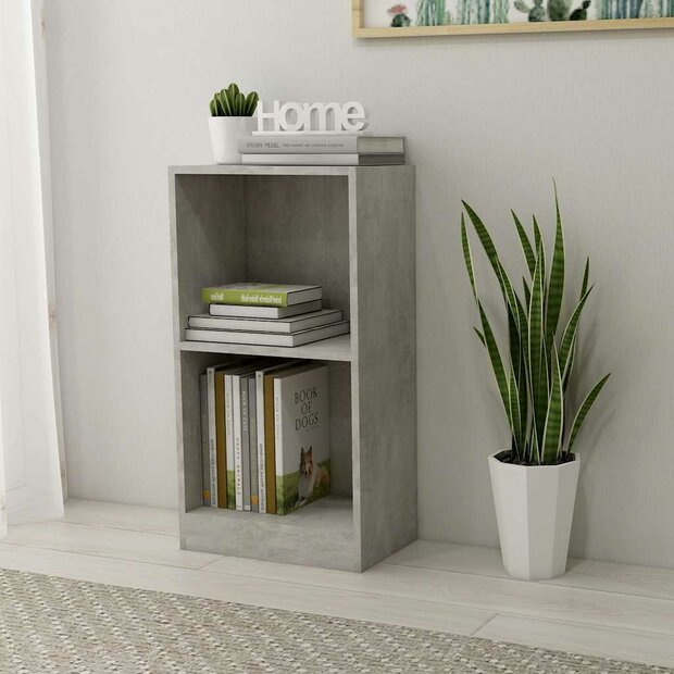 Boekenkast 40x24x75 cm bewerkt hout betongrijs 1