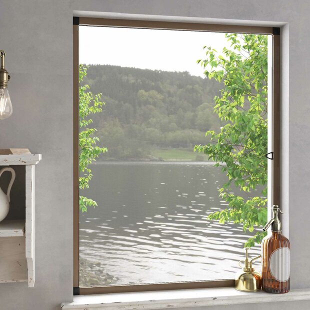 Insectenscherm voor ramen Bruin 110 x 130 cm 1