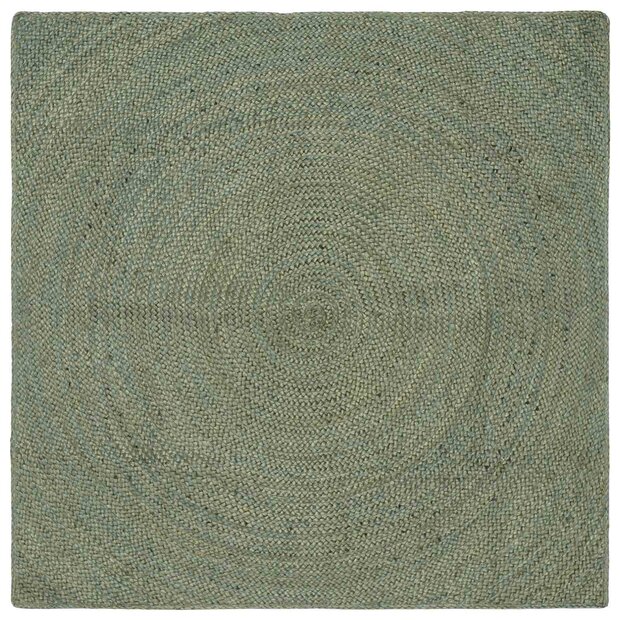 Vloerkleed Olijfgroen 120 x 120 cm Jute 1