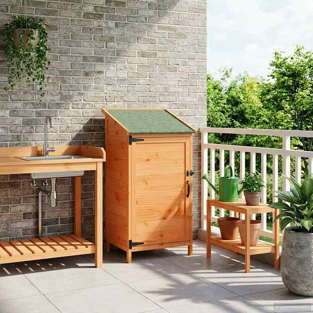 Tuinschuur Bruin 59 x 56 x 113,5 cm Bewerkt hout 1