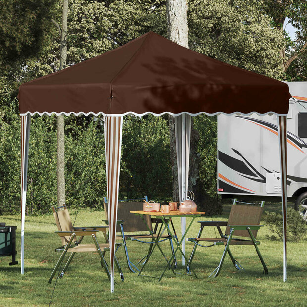 Pop-up partytent 195 x 195 x 245 cm Bruin Oxford Stof 1