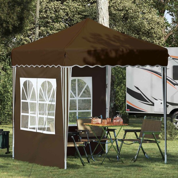 Pop-up partytent 195 x 195 x 245 cm Taupe Oxford Stof 1