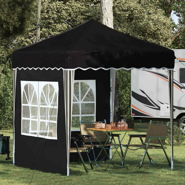 Pop-up partytent 195 x 195 x 245 cm Zwart Oxford Stof 1
