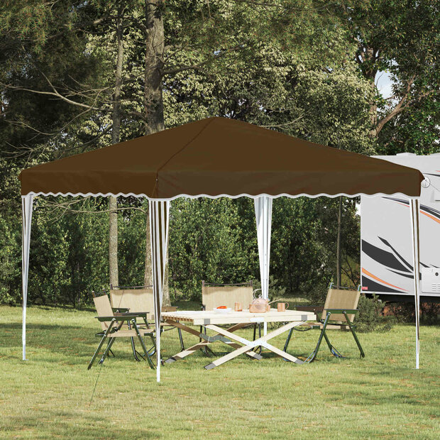 Pop-up partytent 288 x 288 x 245 cm Taupe Oxford Stof 1